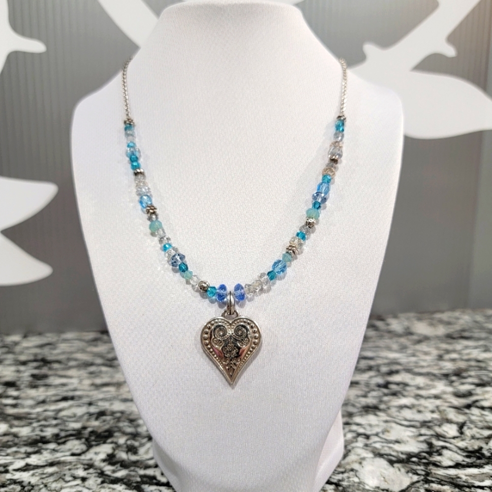 VERY RARE  BRIGHTON OPHELIA JEWELS HEART MULTICOLORED  NECKLACE